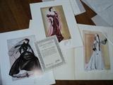 Gone With the Wind sketches of costumes with certificate of authenticity
