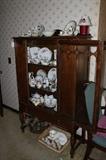 Depression China Cabinet full of Virginia Rose Dishes
