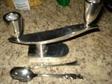Mexican Sterling candlestick and vintage yogi bear spoon