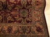 Room size rug ... burgundy, greens, beiges ... machine made