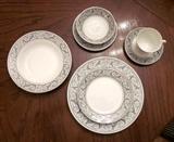Harmony House fine China, Valencia pattern, 7-pc. place settings, service for 12 (plus serving pieces)