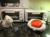 New toaster ovens, sandwich maker, hand mixer