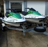 Pair of 2004 Kawasaki Ultra 150 Jet Skis with Trailer; all with clear titles