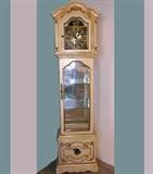 Electric Grandfather Clock with Mirrored Display Cabinet