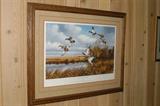 Duck in Flight framed Print
