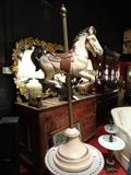 DECORATIVE CAROUSEL PONY ON STAND, APPROX 4'H
