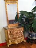                  Italian Florentine chest and mirror