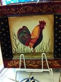                    rooster square display plates