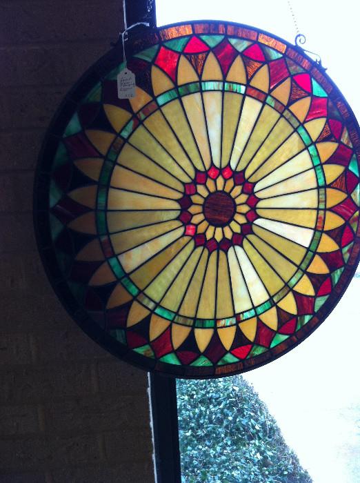                       1 of 2 stain glass medallions