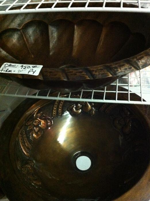       2 of several NEW oval or round cooper sinks