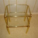 BRASS GLASS TOP TABLES
