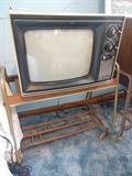 Vintage Sanyo Color Tv.On Mid Century Stand Sold Separate 