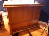OAK BAR WITH BACK STORAGE NICE PIECE W/ BRASS FOOT RAIL