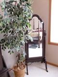 CHERRY FLOOR MIRROR AND FICI'S TREE