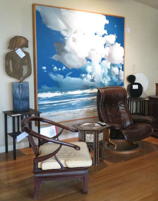 Jeff Faust Oil on Canvas.  Mike Hill sculptures