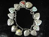 Antique Sterling Sweetheart/Friendship 14 Heart Bracelet