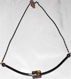 Eisenburg Black Enamel Necklace with hand painted enameled bugle bead