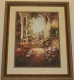 Home Interiors Vintage Large Framed and Matted Garden print