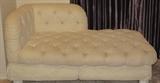 White Button Tufted Chaise Lounge