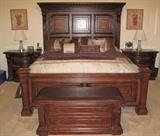 Fairmont Designs King Size Bed with High Panel Back Headboard, Shown with Fiarmont Designs Night Stands