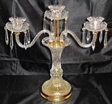 Beautiful Crystal 3-Lite Candelabra (1 of 2 shown) 18.5" x 15.5"