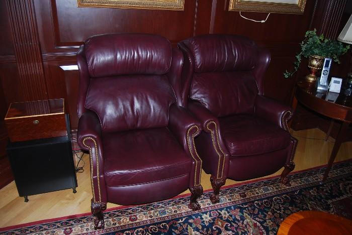 PAIR OF HANCOCK & MOORE LEATHER RECLINERS