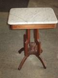 Victorian Marble Top Table as is has a repaired crack in the marble, but the beauty is still there.