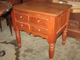Solid Cherry 4 Drawer Turned leg table.