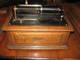 Edison oak Cabinet and working machine phonograph.