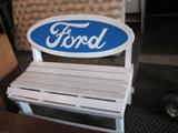 All Wood Ford emblem bench.