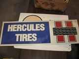 metal onesided Hercules Tires sign.