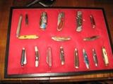 Collection of Pocket Knives including tree brand Boker, Case xx , Kissing Cranes, John Primble, Belknap , & others.