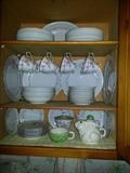 Large service (on of two cabinets) of "Norleans Bridal Rose" china