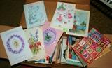 Vintage greeting cards in the dining room