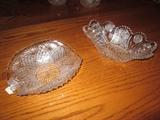 Bowl on right is very heavy cut glass crystal bowl