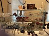 14K gold, sterling items, heavy wheel-cut glass bowl, costume jewelry, etc