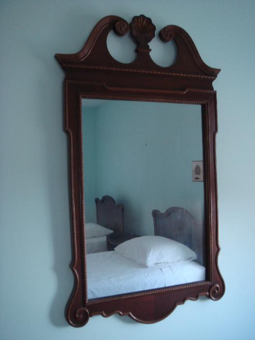 vintage antique wall hanging mirror wood crafted 