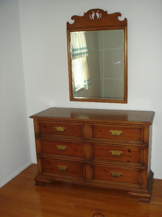 dresser chest mirror wood