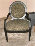 there are 2 of these lovely side chairs with leopard print fabric