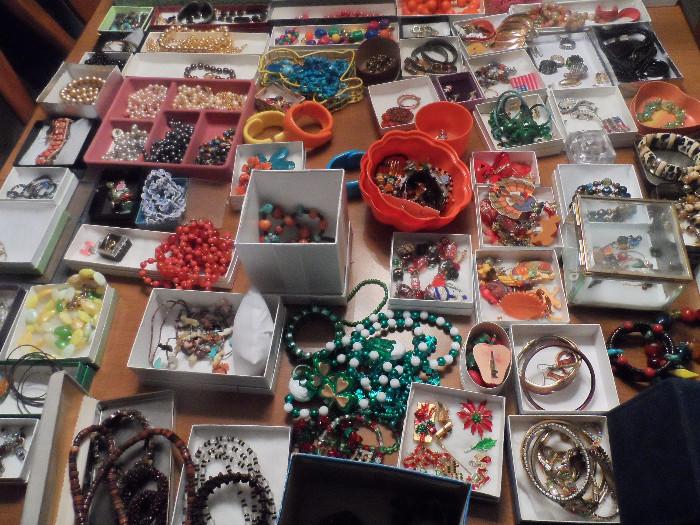 Lots of jewelry. A few pieces of sterling and turquoise. Joan Rivers, Monet, etc.