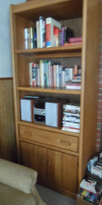Wood book shelf.