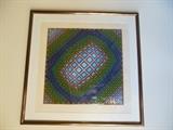 Signed Vasarely Framed