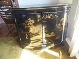Black Lacquer Oriental Cabinet/Storage 