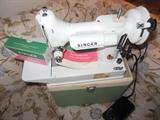 Singer Featherweight Sewing Portable Machine with Case Attachments etc.
