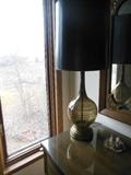 Mid Century Glass Gold/Black Table Lamp