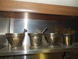 Solid Brass Mortar Pestles 