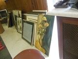 Various of signed art..original art. .frames. .matting 