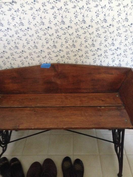 Vintage bench, sides made from Singer sewing machine legs