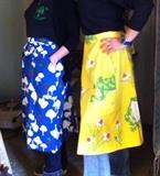 Vintage wrap skirts (identities of models obscured to protect the innocent!)