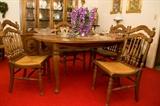 DINING TABLE W/ 6 MATCHING CHAIRS AND CHINA CABINET